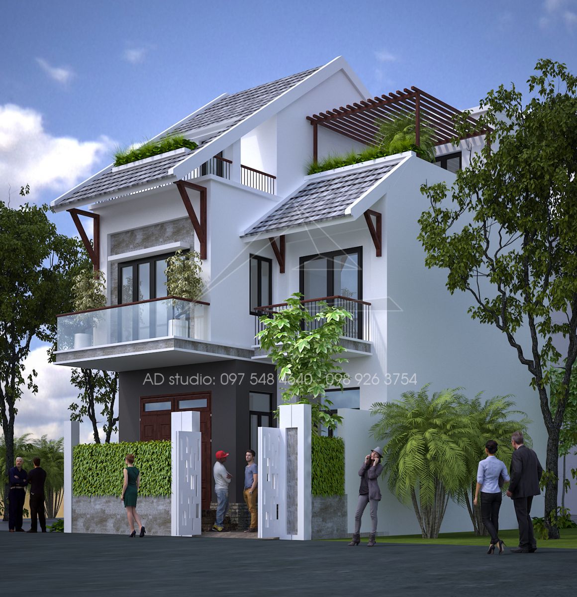 Thiết kế kiến trúc nhà phố tại Thạch Thất, Hà Nội
