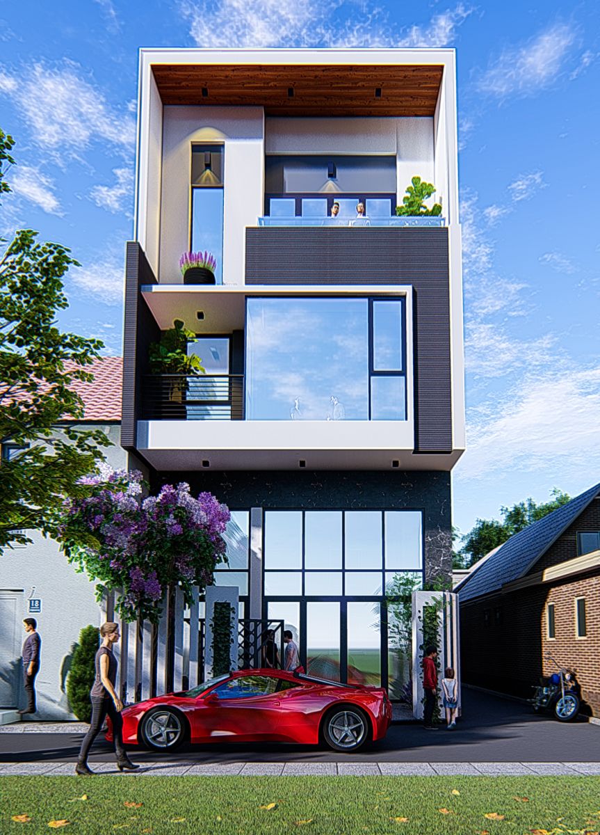 Thiết kế nhà phố 3 tầng tại Bình Yên, Thạch Thất